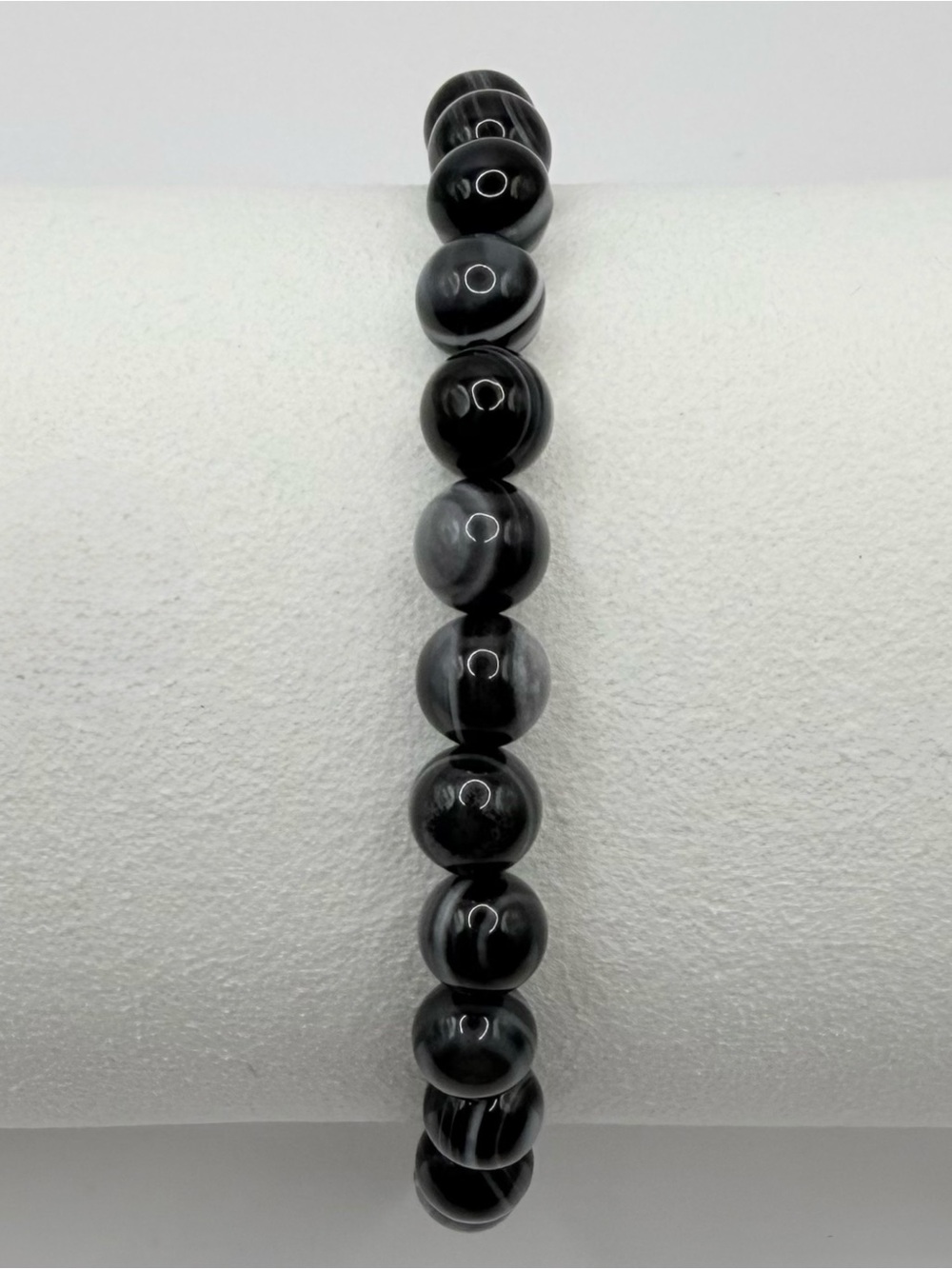 Black Eyed Agate Semi-Precious Bead Bracelet